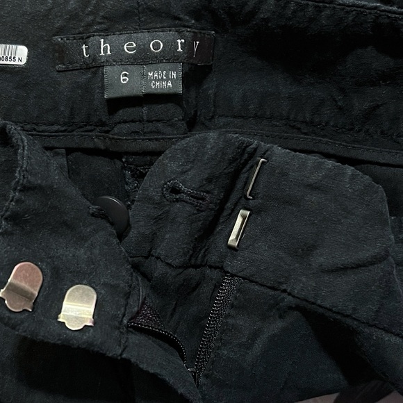 Theory Linen Black Women's Shorts - Picture 3 of 4